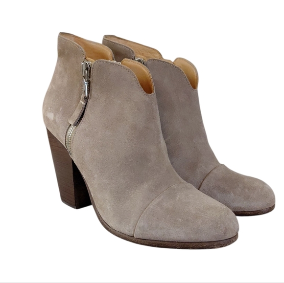 RAG & BONE Margot Ankle Boots Tan Suede Heeled Booties Size 9 EU 39 - Picture 11 of 12
